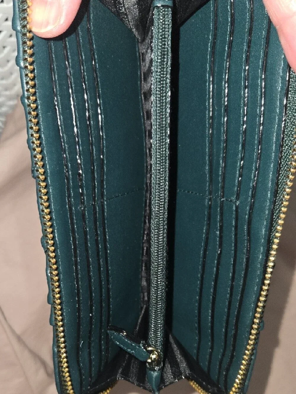 Victoria's Secret Zip-Around Quilted Wallet in Dark Teal - Picture 9 of 16